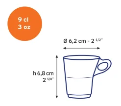 Caprice - Tasse en verre transparent 9 cl