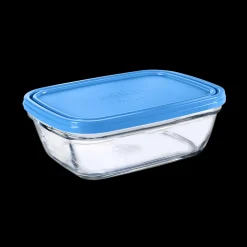 Freshbox - Boite de conservation rectangulaire couvercle bleu 1,1L