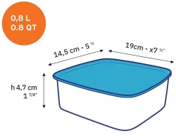 Freshbox - Boite de conservation rectangulaire couvercle blanc 80cl