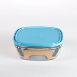 Freshbox - Boite de conservation carrée couvercle bleu 3,1L