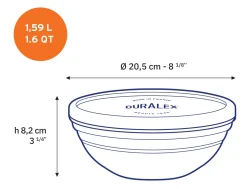 Freshbox - Boite de conservation ronde couvercle bleu 1,59L