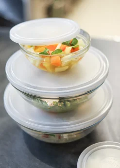 Freshbox - Boite de conservation ronde couvercle blanc 2,4L