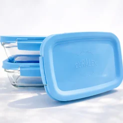 Freshbox - Boite de conservation à ailette couvercle bleu 1.1L