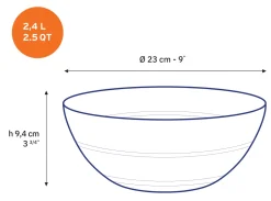 Le Gigogne - Saladier en verre transparent 23cm - 2,4L