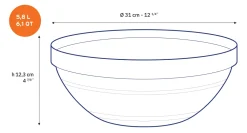 Le Gigogne - Saladier en verre transparent Empilable 5,8L - 31cm
