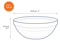 Le Gigogne - Saladier en verre transparent Empilable 3,45L - 26cm