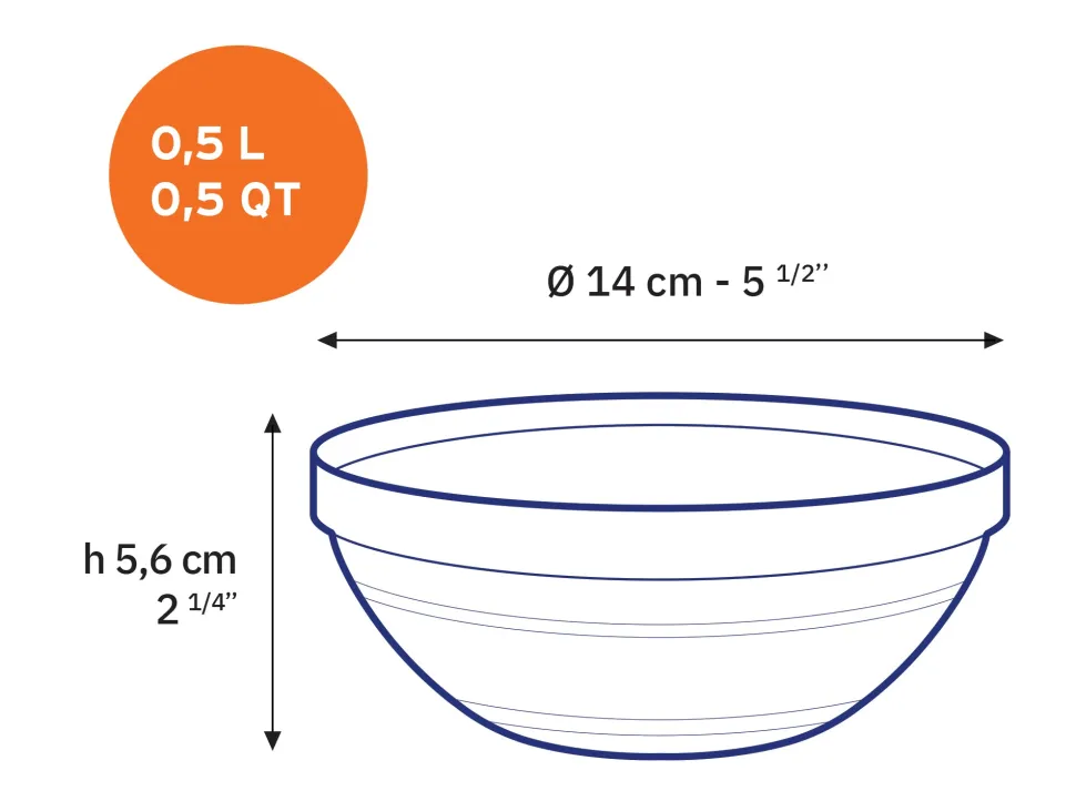 Le Gigogne - Saladier en verre transparent 50 cl - 14 cm