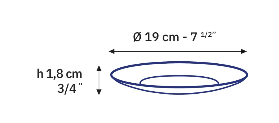 Lys - Assiettes à dessert x6 - 19cm - Bleu Marine