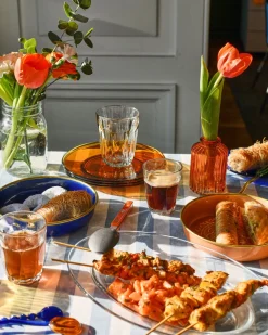 Lys - Plat de service en verre transparent ovale 31cm