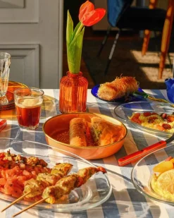 Lys - Plat de service en verre transparent ovale 31cm