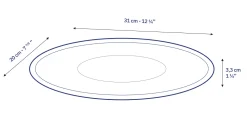 Lys - Plat de service en verre transparent ovale 31cm