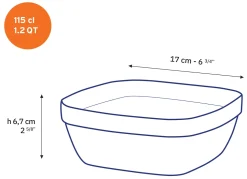 Lys - Saladier carré transparent 1,15l