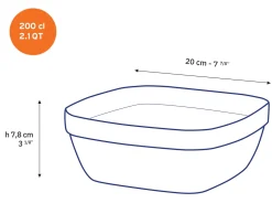 Lys - Saladier carré transparent 2l