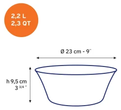Lys - Saladier en verre - Vermeil - 23cm - 2,2l
