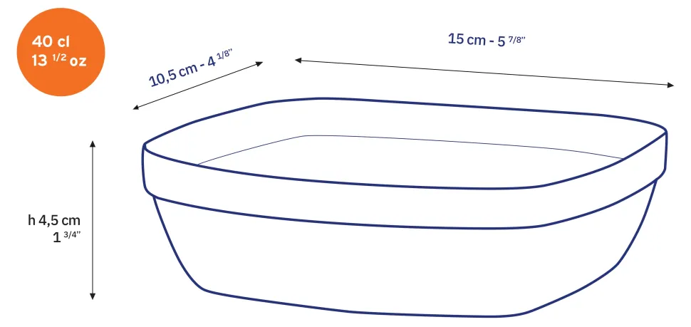 Lys - Saladier rectangulaire transparent 40cl