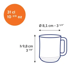Lys - Tasse en verre Bleu Marine 31 cl