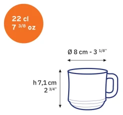 Lys - Tasse en verre transparent Empilable 22 cl